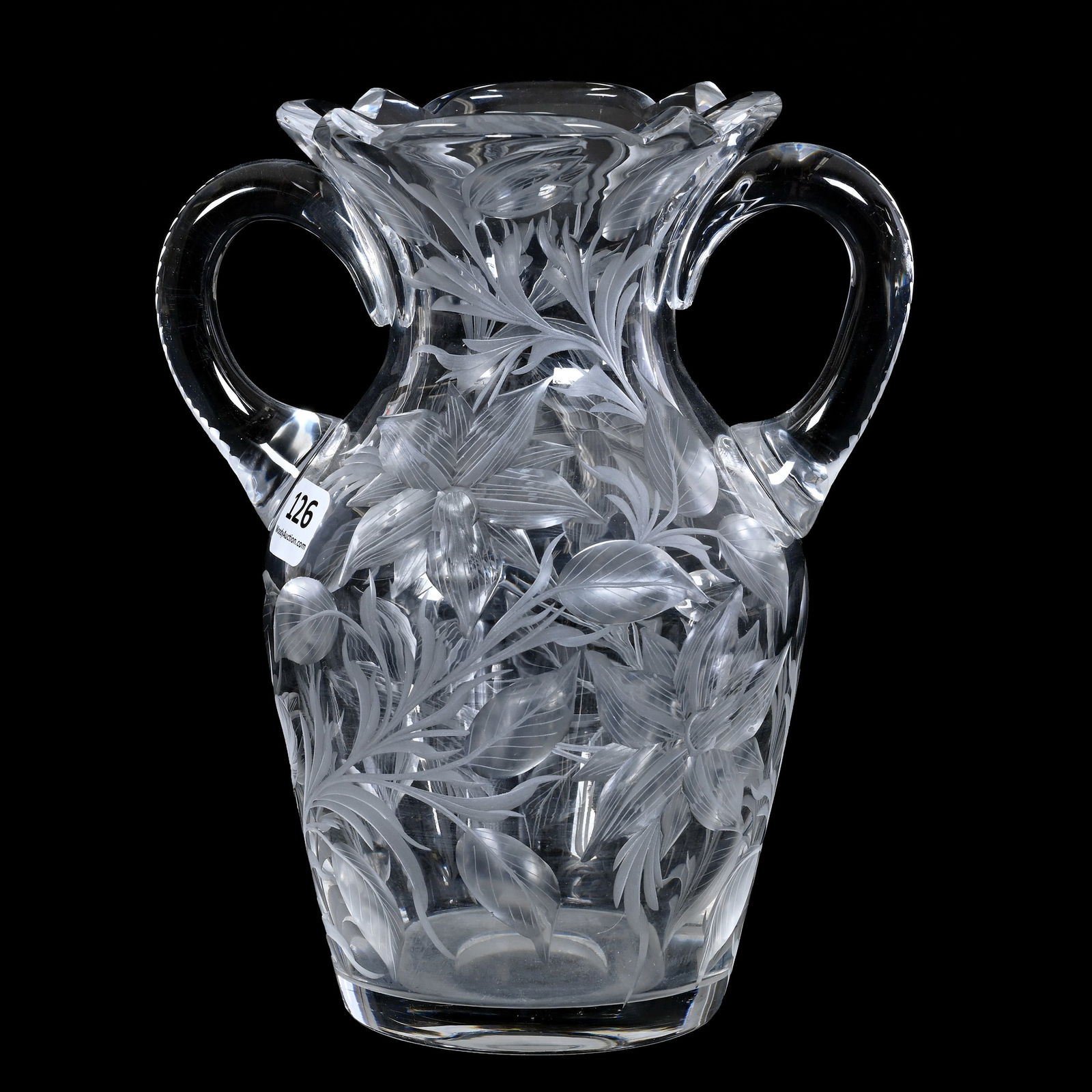 Vase, ABCG, Engraved Tiger Lily Design By Tuthill (1 of 4)