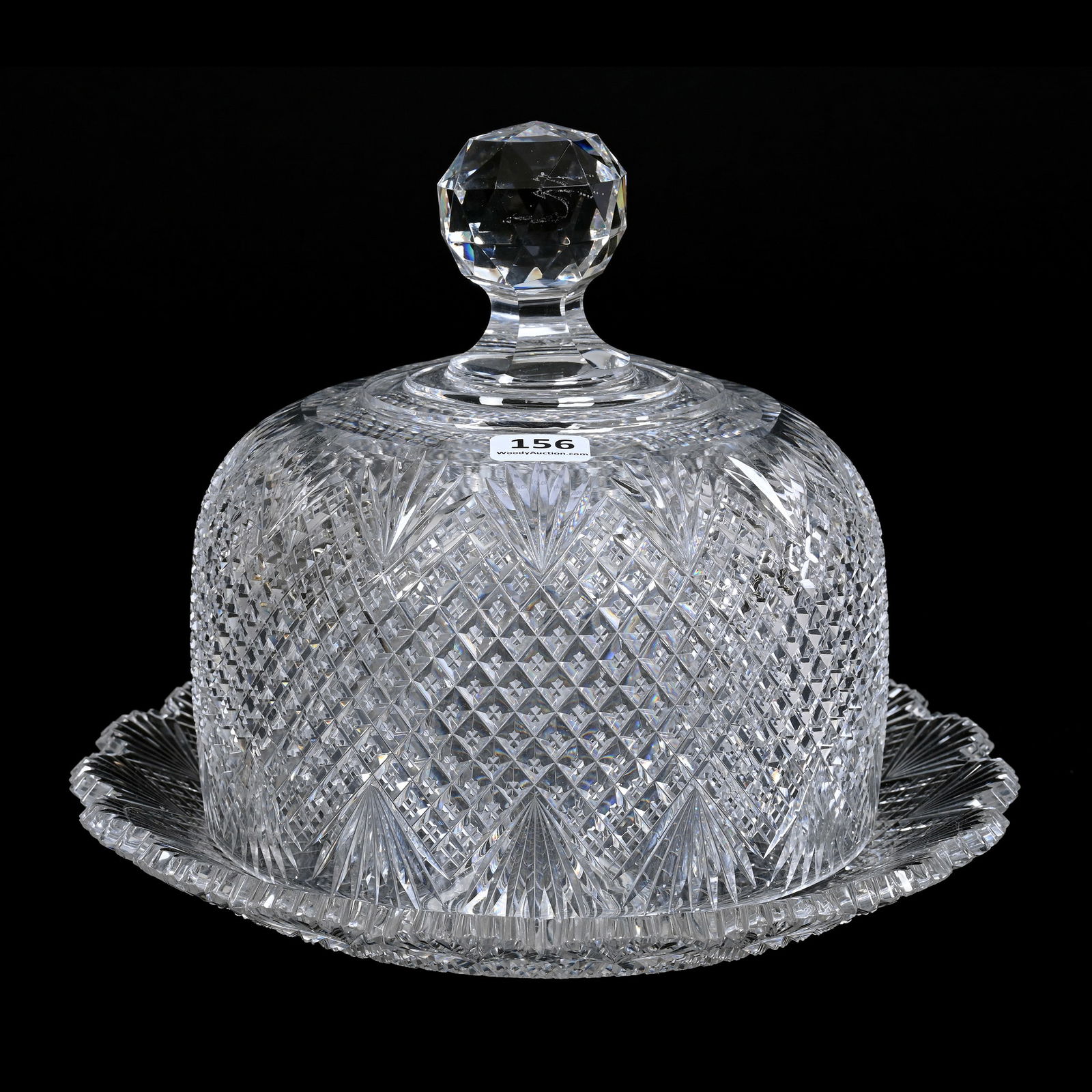 Covered Cheese Dish, American Brilliant Cut Glass (1 of 4)