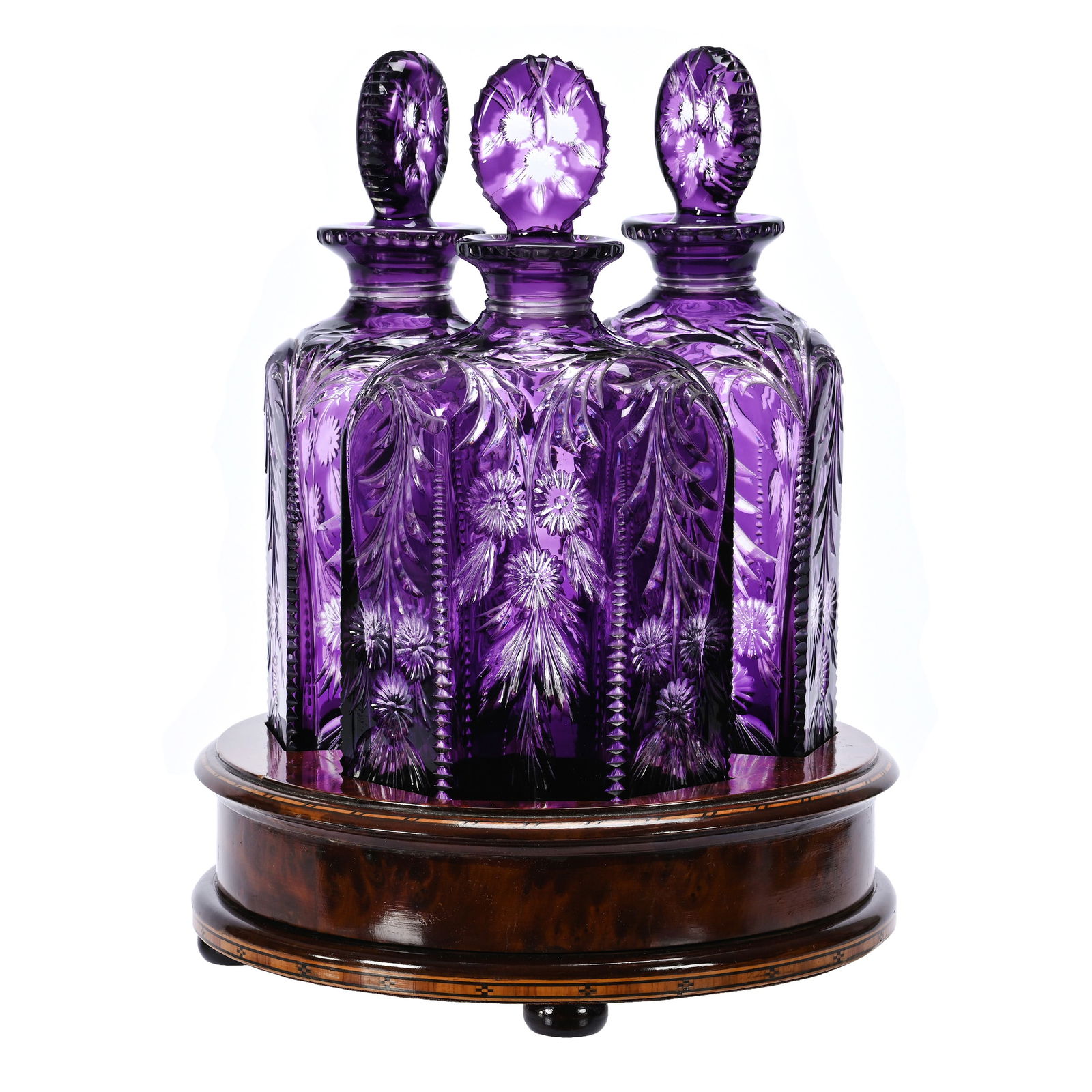 Tantalus Set, Three Bottle, Revolving, BPCG (1 of 3)