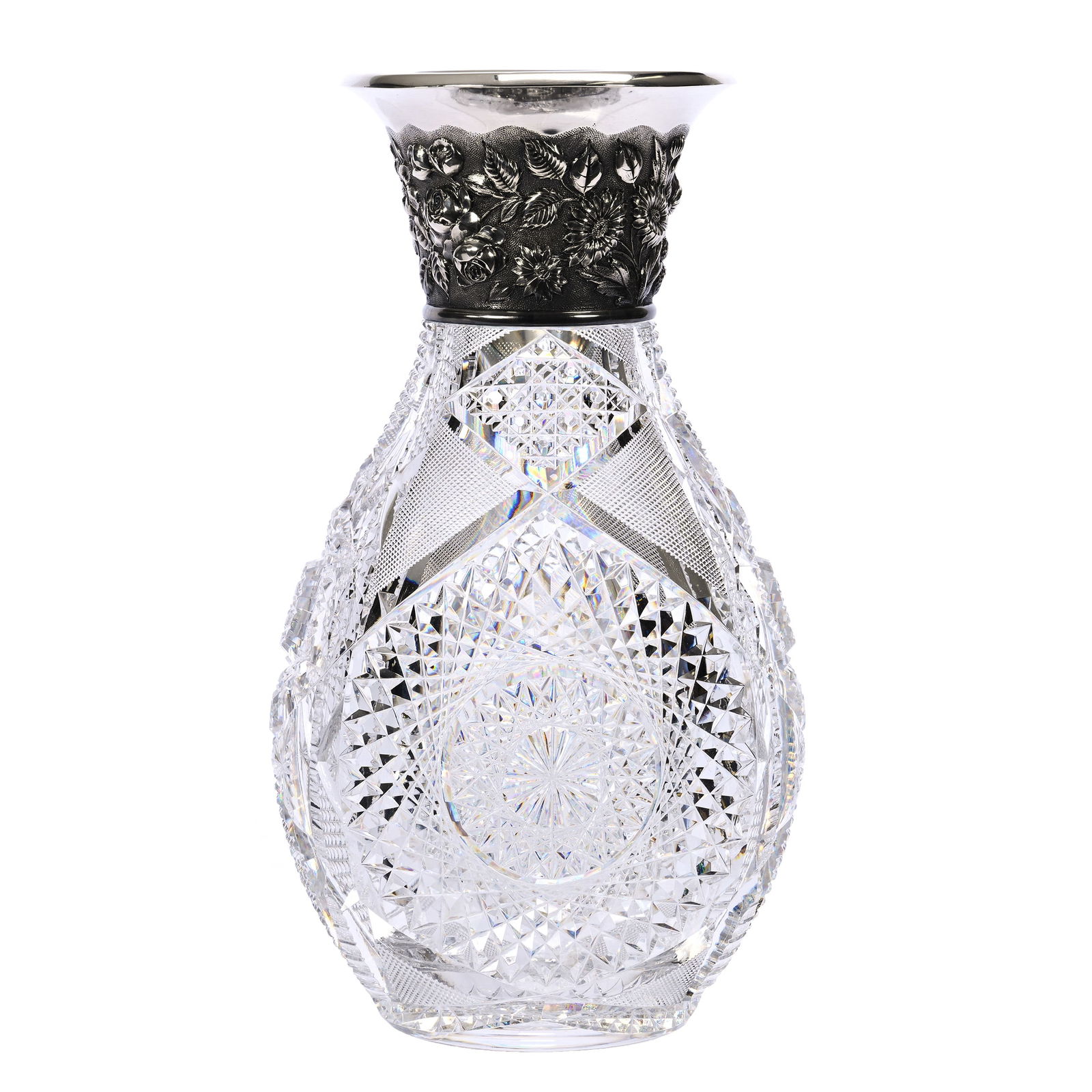 Vase, ABCG, Bowling Pin Shape, Sterling Rim (1 of 5)