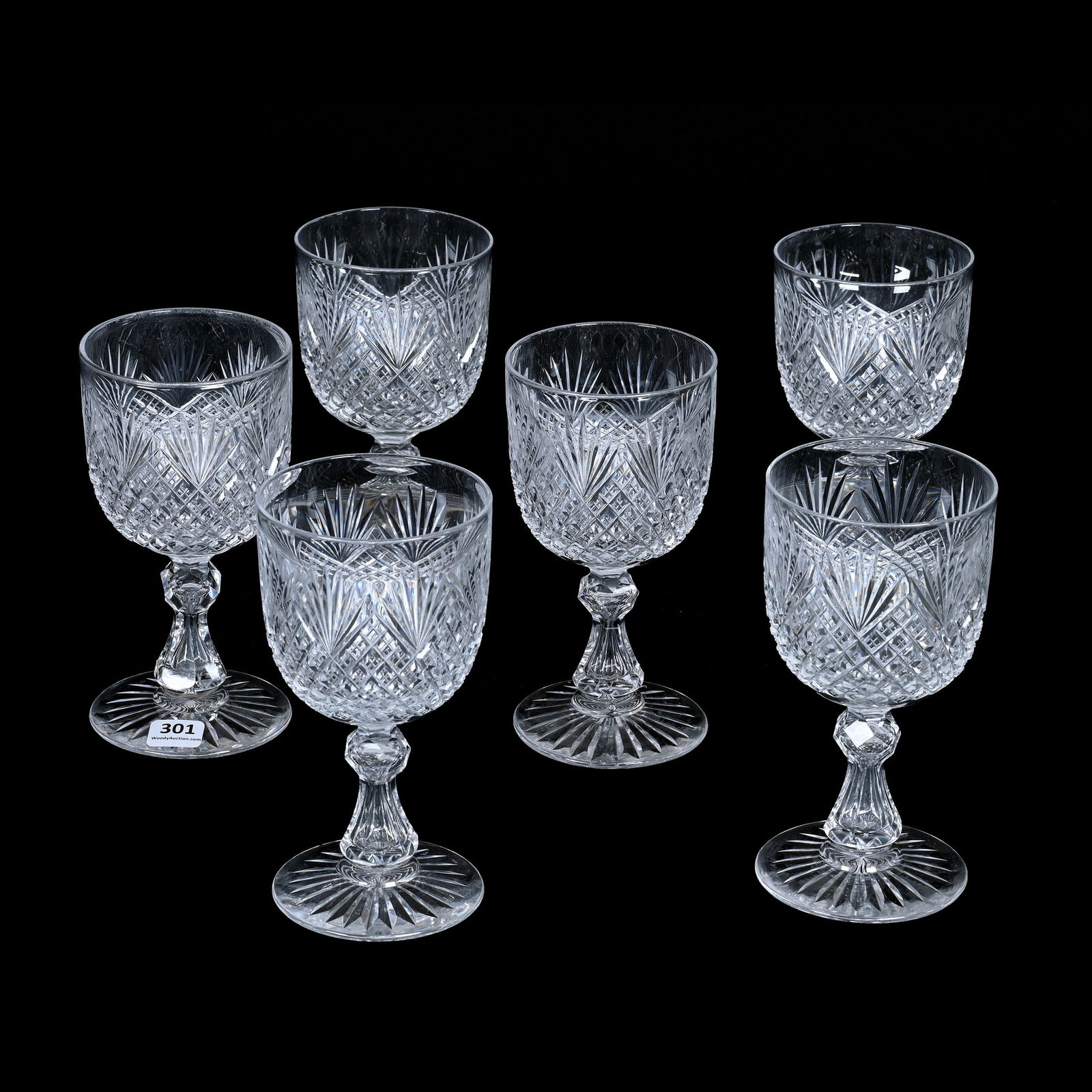 (6) Goblets, American Brilliant Cut Glass (1 of 3)