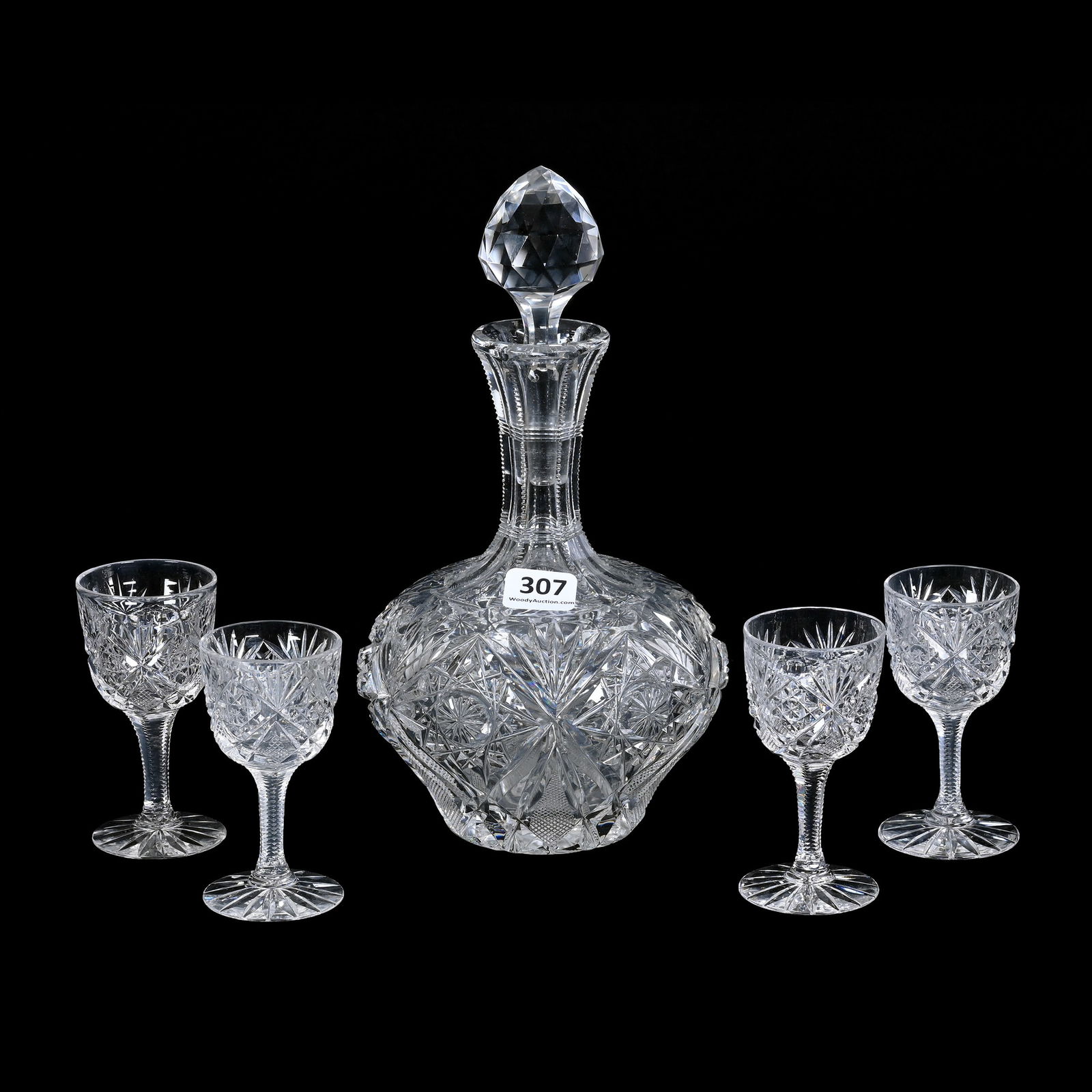 Cordial Decanter Set, ABCG, Signed Hawkes Gladys (1 of 4)