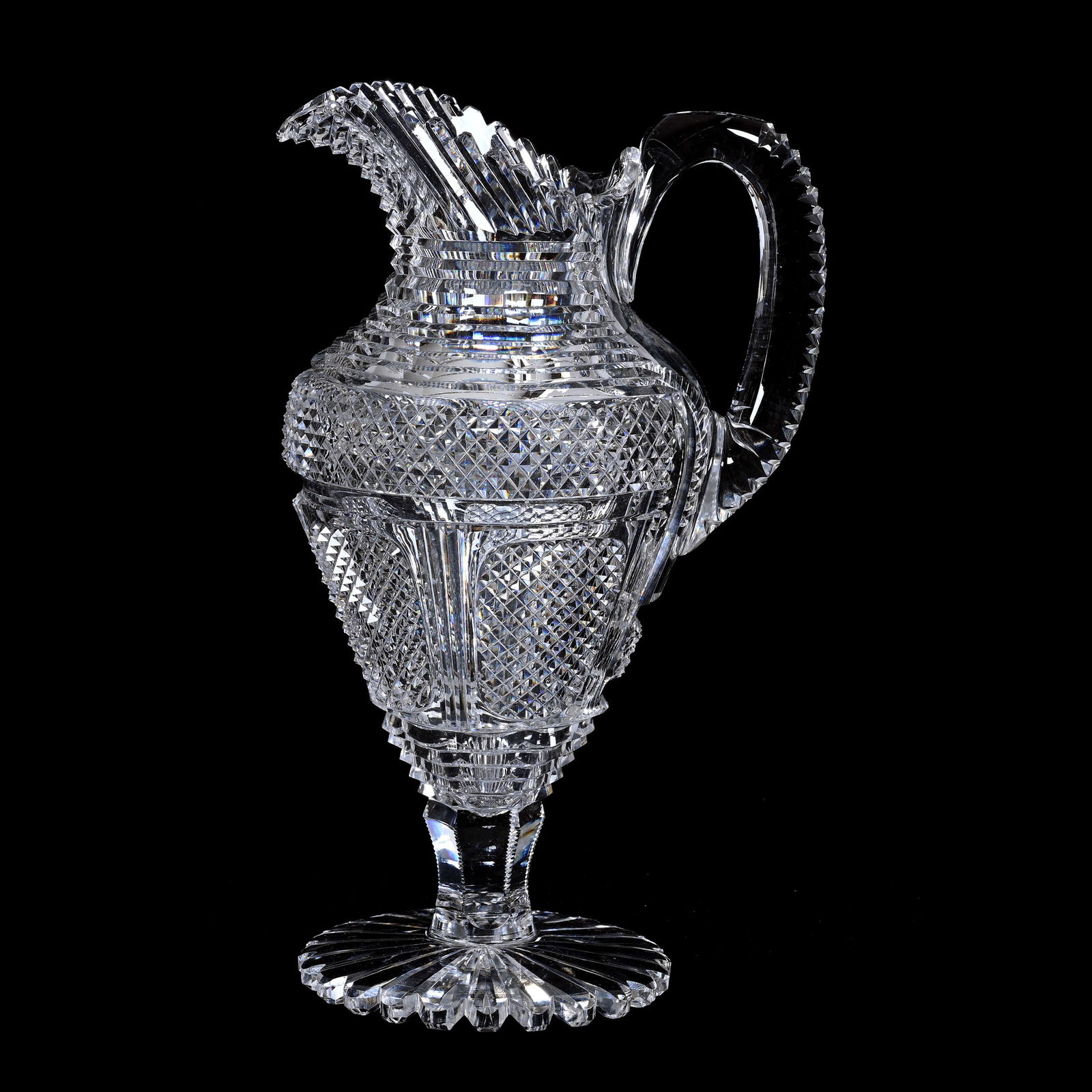 Pedestal Pitcher, ABCG, Old Irish Pattern By Meriden (1 of 3)