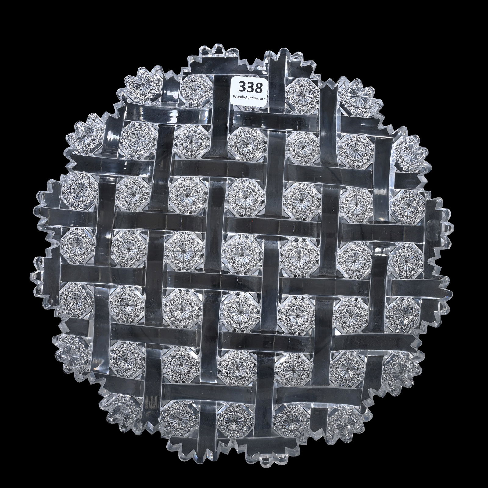 Round Tray, ABCG, Signed Hawkes Lattice & Rosette (1 of 2)