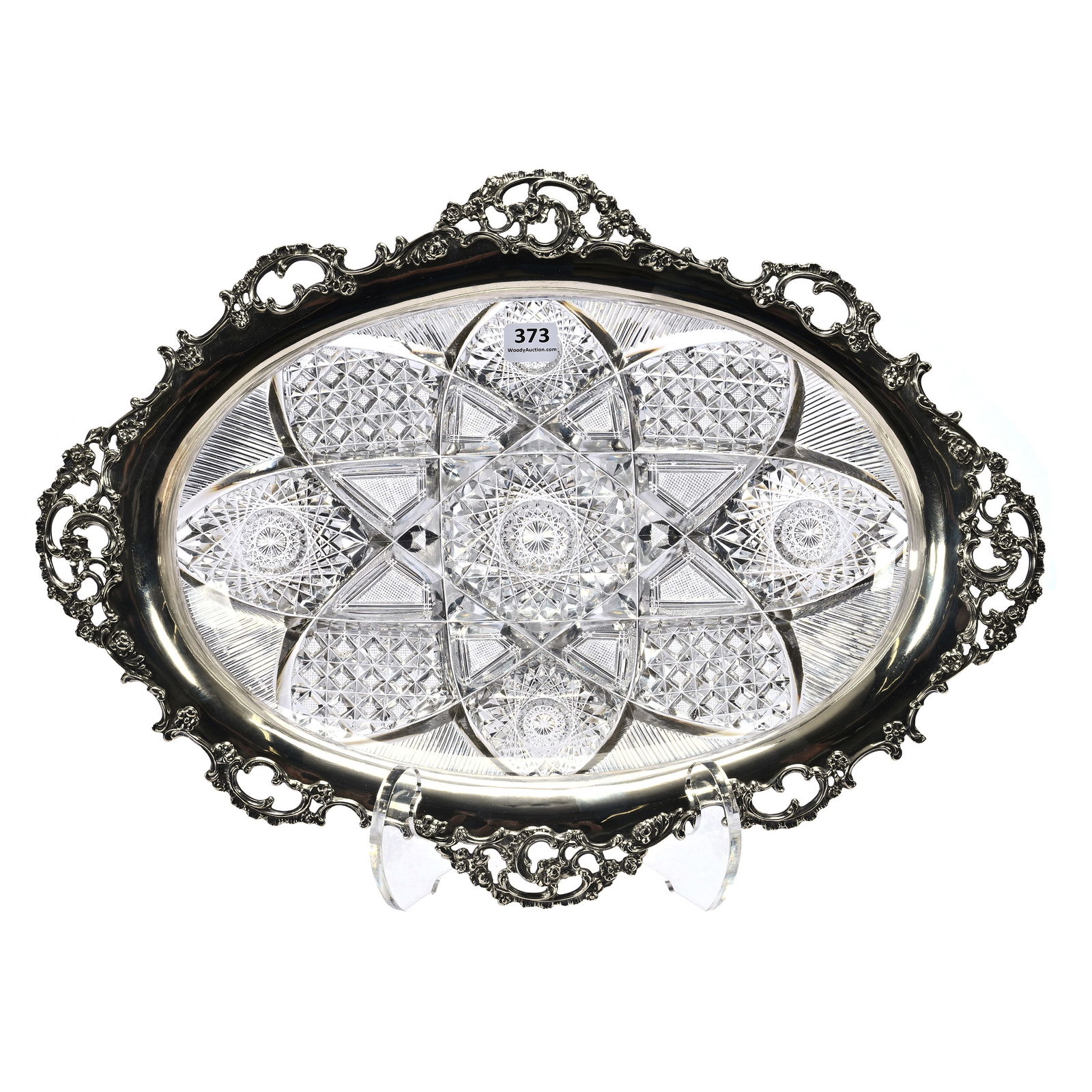 Oval Serving Tray, American Brilliant Cut Glass (1 of 8)