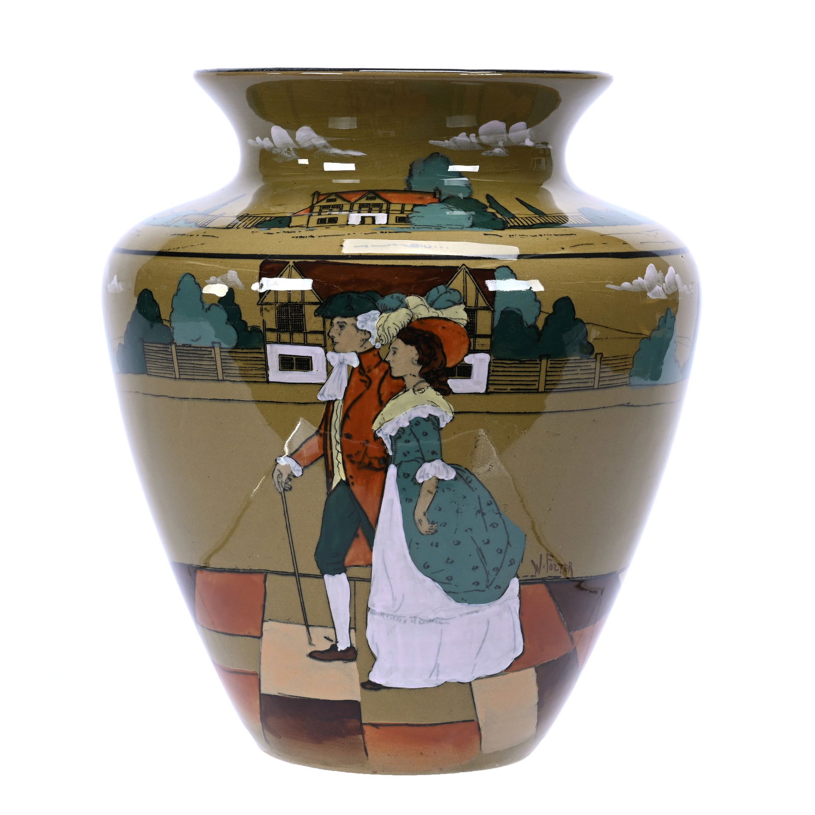 Vase Marked Buffalo Pottery Deldare Ware (1 of 4)