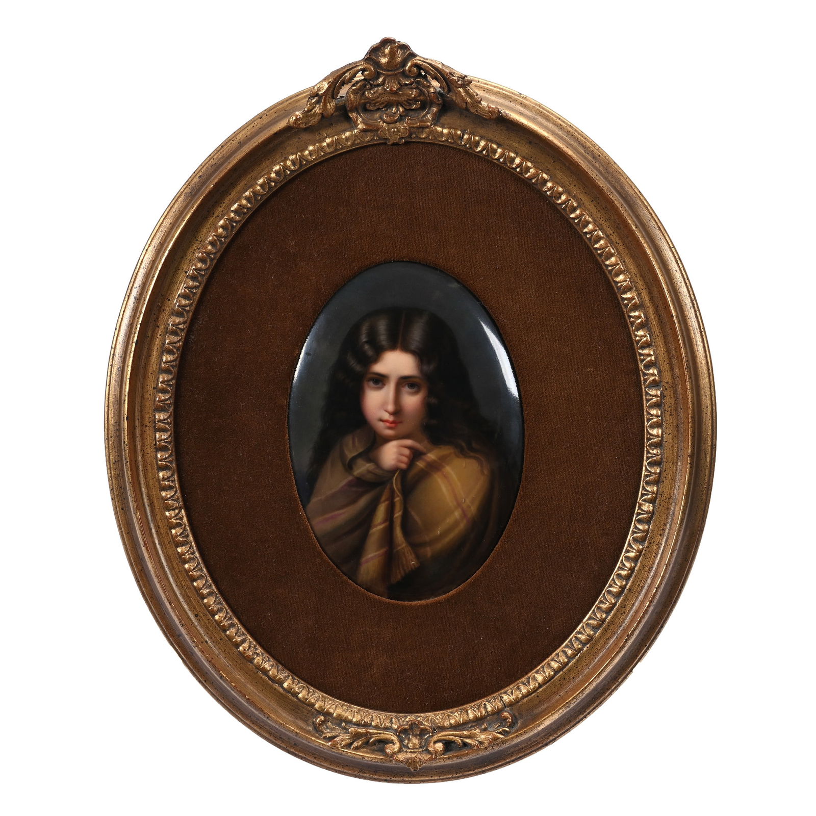 Oval Porcelain Plaque, Unmarked, German (1 of 2)