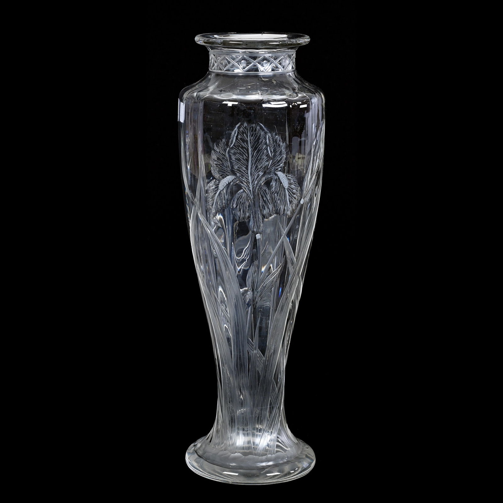 Vase, Clear Optic Rib Art Glass (1 of 3)