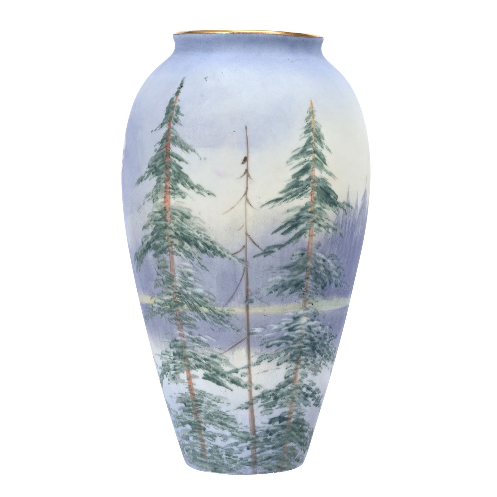 Vase Marked Pickard, Vellum Night Lake Scenic Decor (1 of 4)