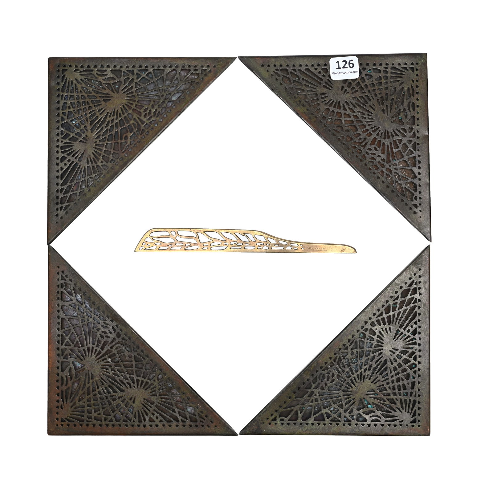 (4) Blotter Corners Marked Tiffany Studios #997 (1 of 5)