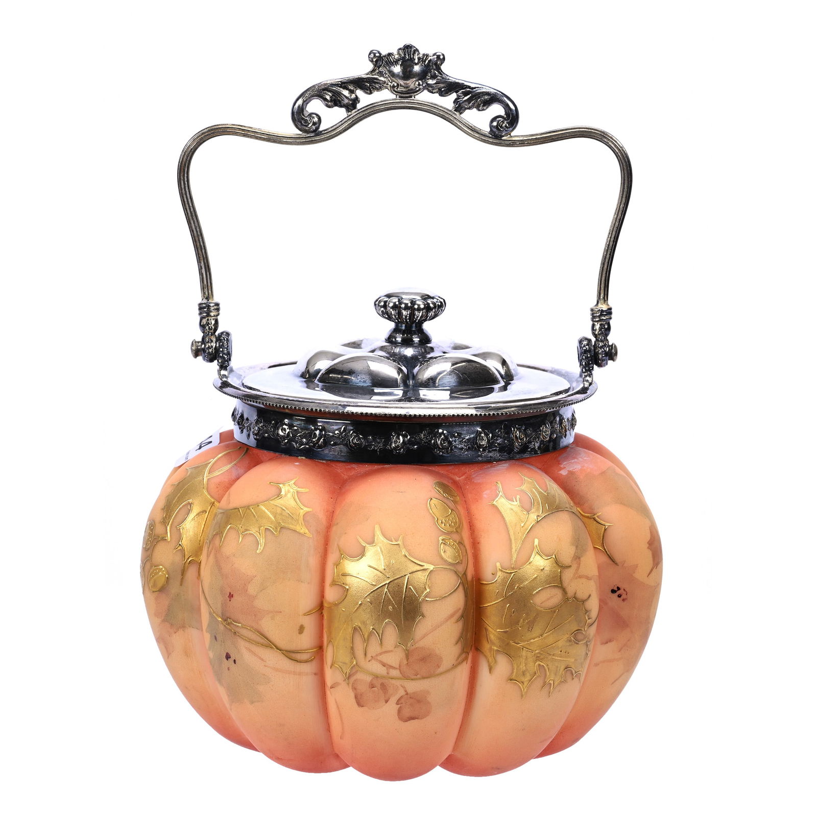 Biscuit Jar, Mt. Washington Decorated Burmese (1 of 3)