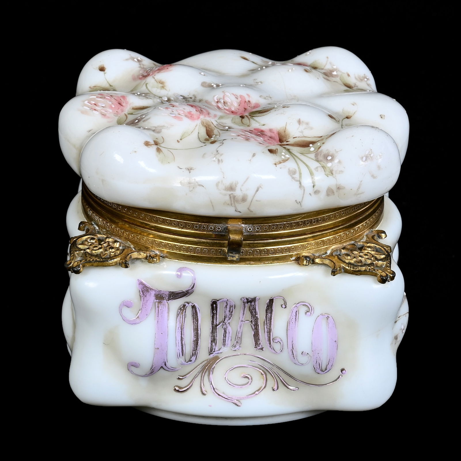 Humidor, Unmarked Wave Crest Art Glass (1 of 3)