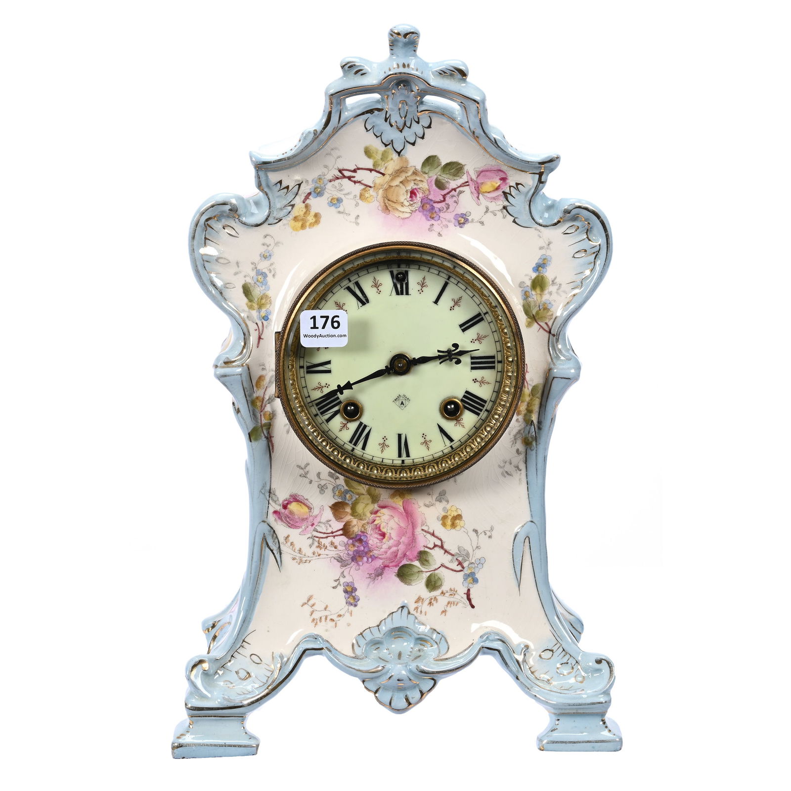 Mantel Clock, Unmarked Royal Bonn Style Case (1 of 4)