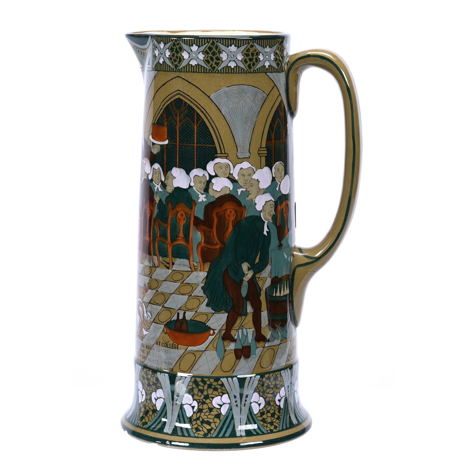 Tankard Marked Buffalo Pottery Emerald Deldare Ware (1 of 6)