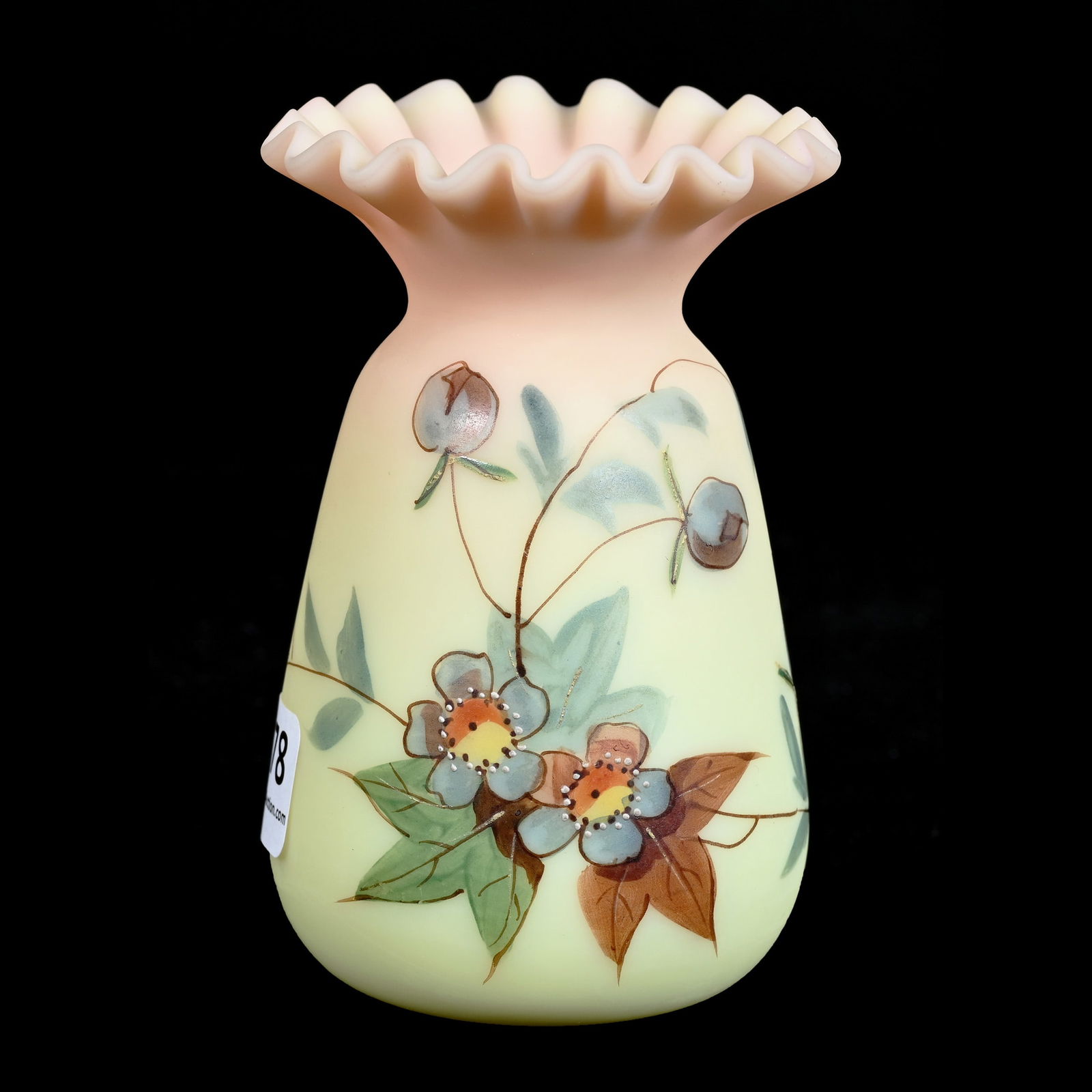 Vase, Decorated Burmese Art Glass (1 of 4)