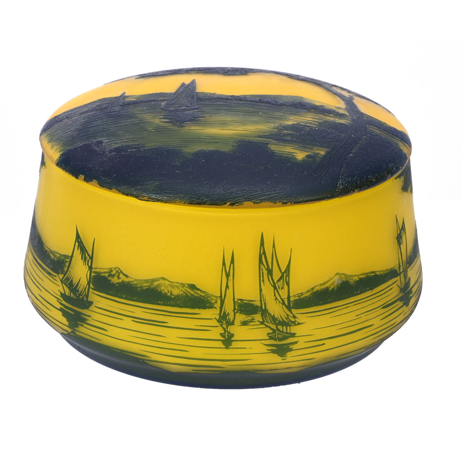 Round Covered Box Signed Richard (Loetz) Cameo (1 of 4)