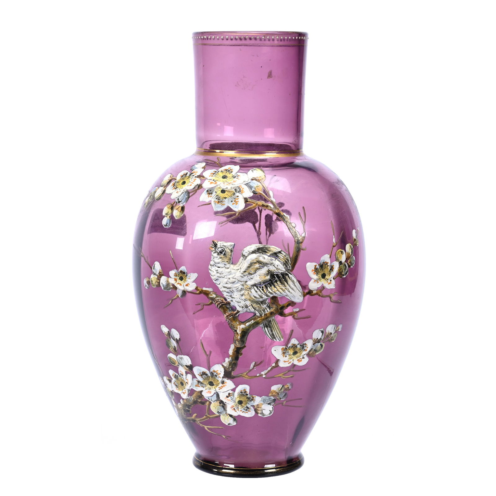 Vase, Moser Style Solid Amethyst Art Glass (1 of 3)