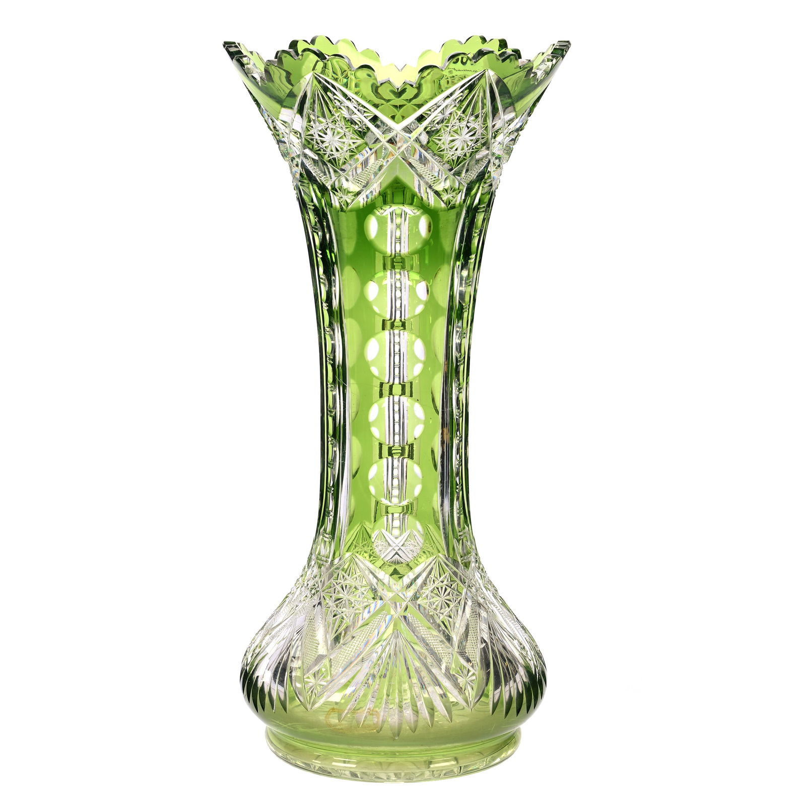 Vase, BPCG, Green Cut To Clear (1 of 3)