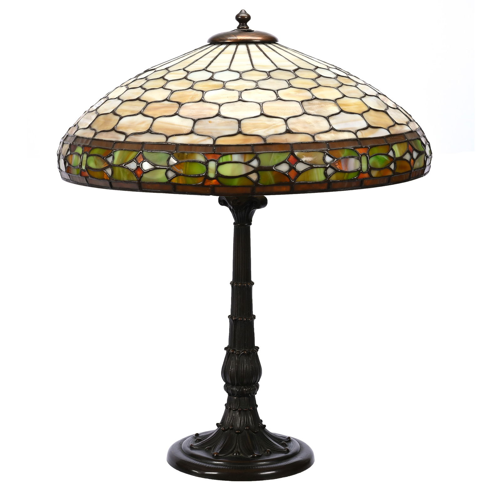 Table Lamp, Duffner & Kimberly, Leaded Glass Shade (1 of 9)