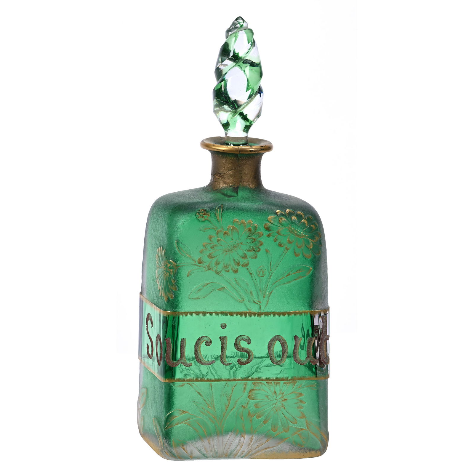 Decanter Marked Daum Nancy French Cameo Art Glass (1 of 4)