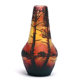 Vase Signed De Vez French Cameo Art Glass