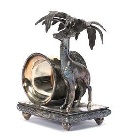 Figural Napkin Ring, Giraffe & Palm Tree
