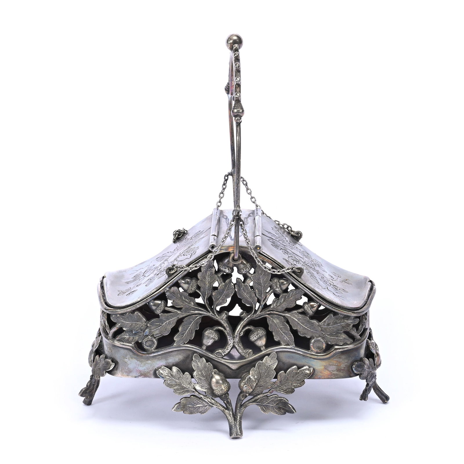 Mechanical Jewel Box, Victorian Silverplate (1 of 4)