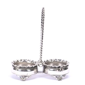 Double Salt Dip Marked Pairpoint #758 Silverplate