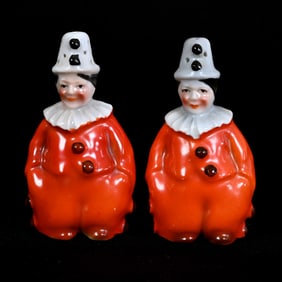 Salt & Pepper, Red Clown, Unmarked Royal Bayreuth
