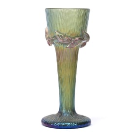 Vase, Green Iridescent Art Glass