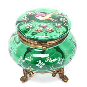 Jewel Box, Solid Green Art Glass