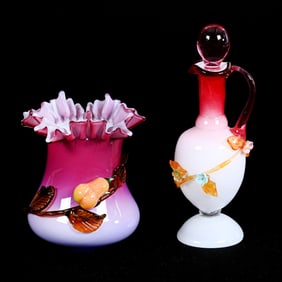 Two Contemporary Cased Art Glass Items