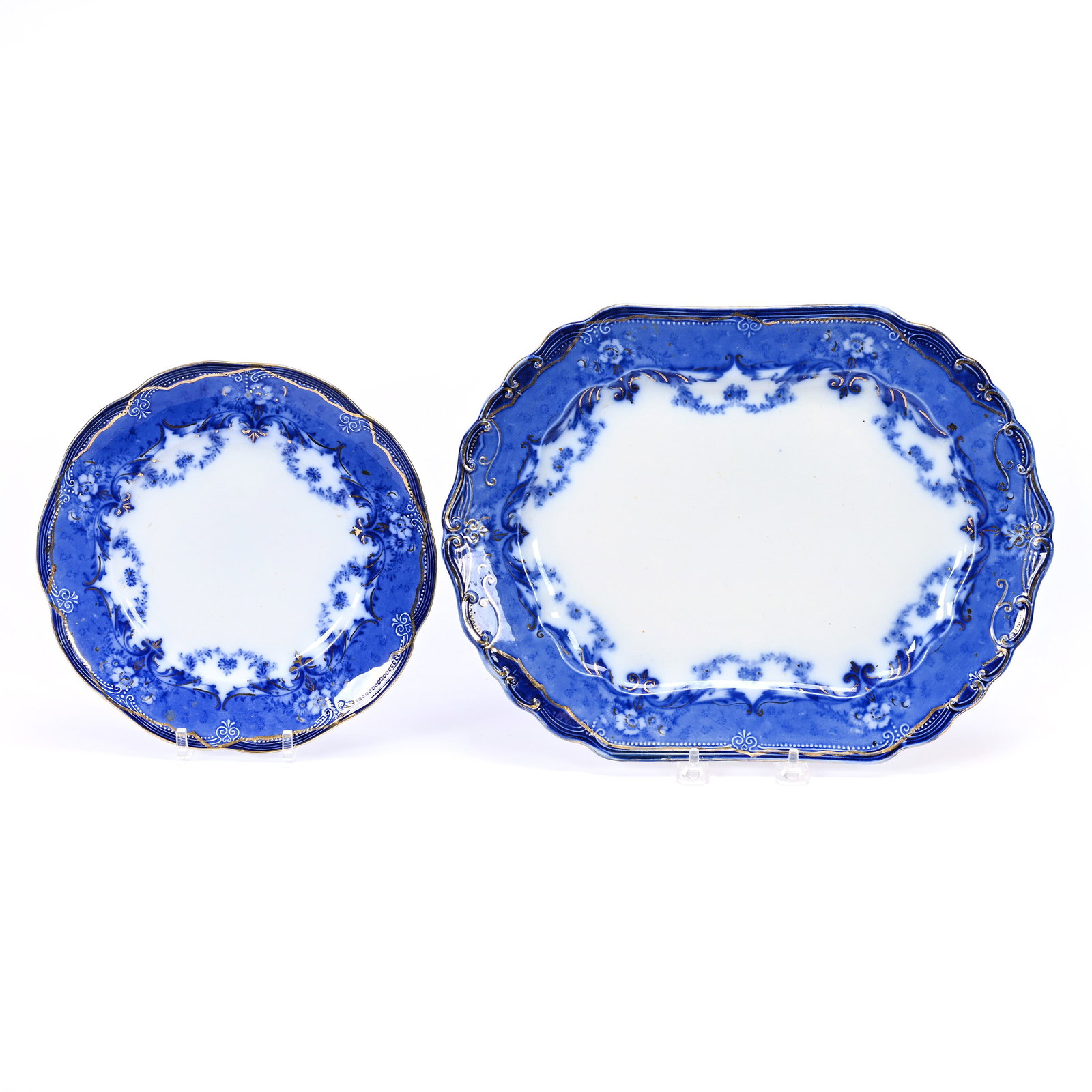 Tray & Plate, Verona Pattern Flow Blue (1 of 2)