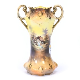 Vase Marked R.S. Prussia, Mill & Cottage Decors