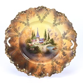 Cake Plate Marked R.S. Prussia, Castle Decor