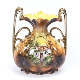 Vase Marked R.S. Prussia, Cottage Scenic Decor