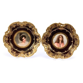 (2) Plates Marked Royal Vienna Beehive