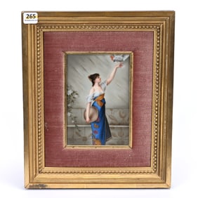 Porcelain Plaque, Hand Painted, Marked Germany