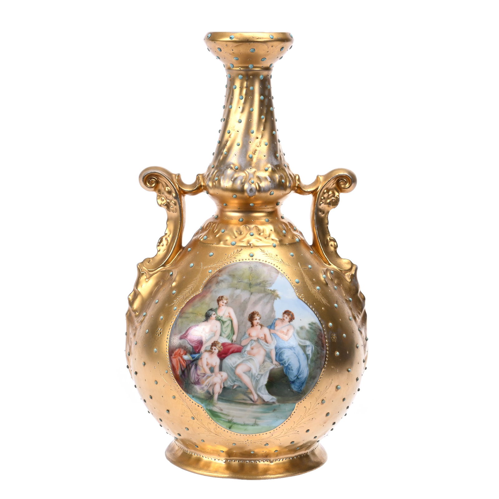 Vase Marked Royal Saxe, Bathing Beauties (1 of 3)