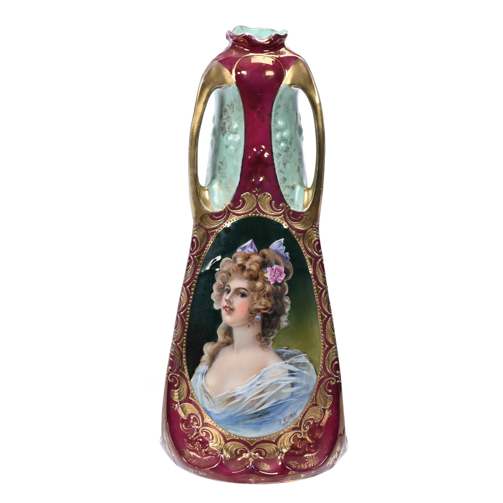 Vase Marked Royal Vienna Beehive, Three Handles (1 of 3)