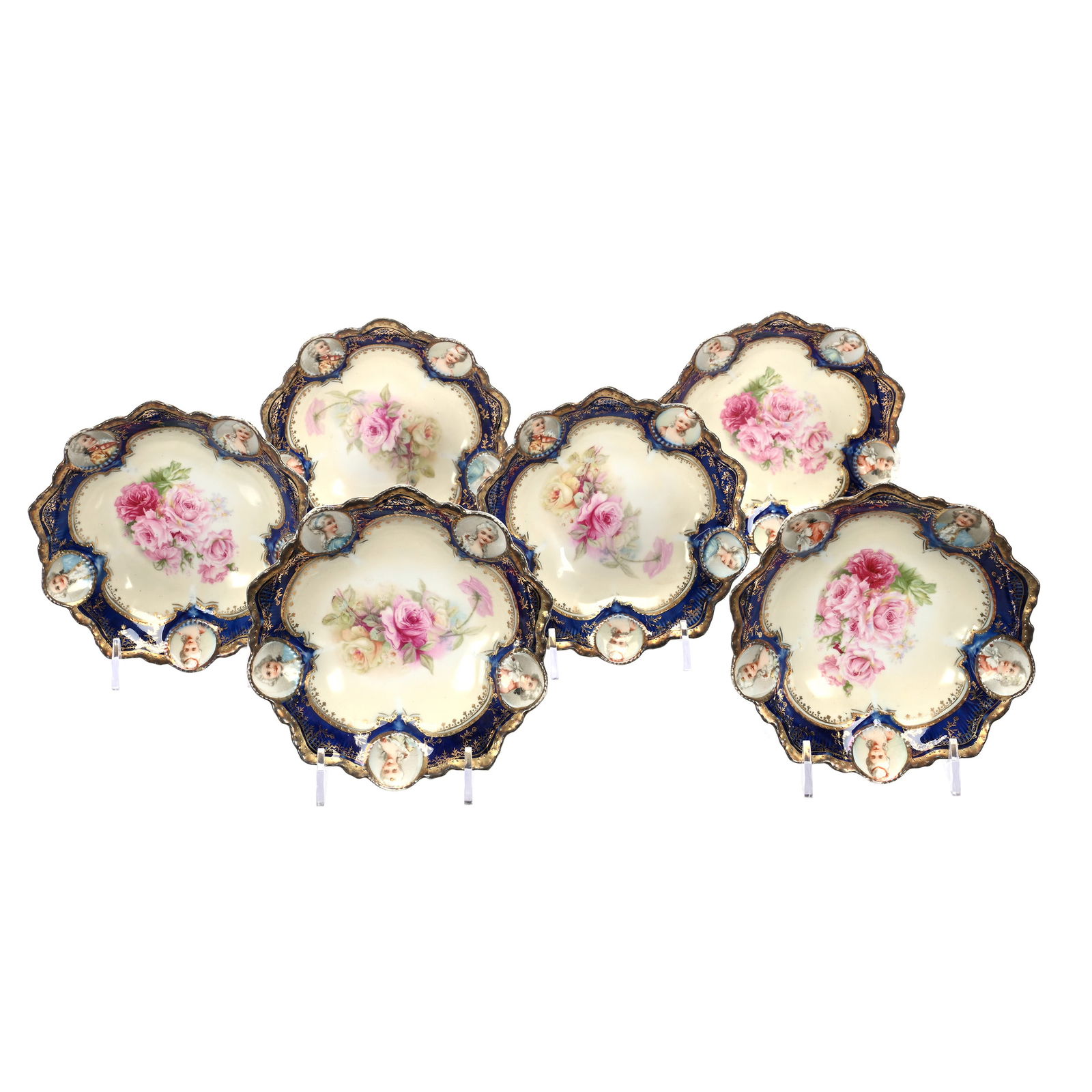 (6) Berry Bowls, Unmarked R. S. Prussia, Portraits (1 of 9)