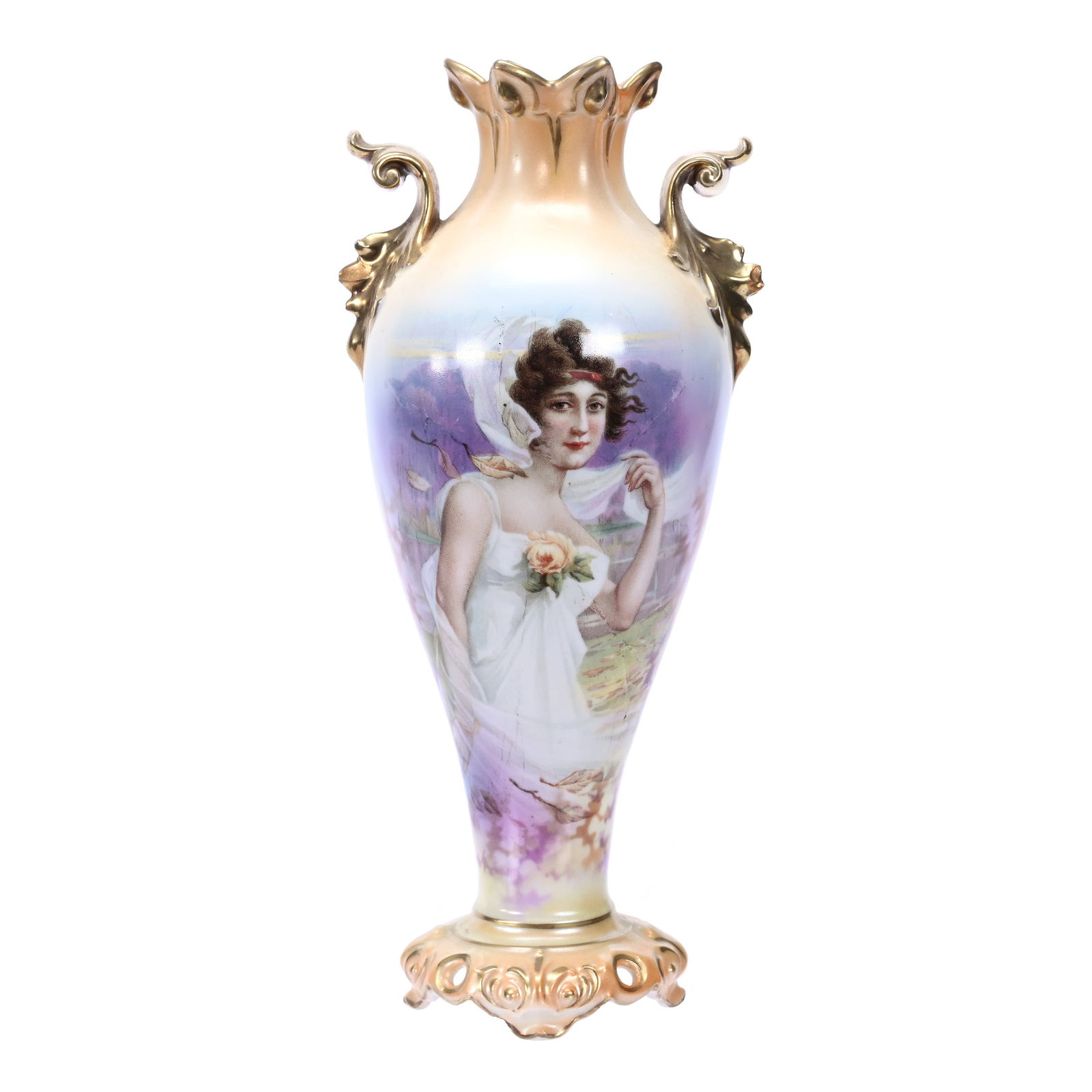 Vase Marked R. S. Prussia, Fall Season (1 of 5)