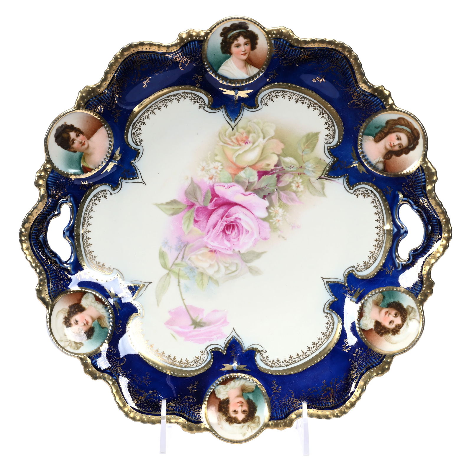 Cake Plate, Unmarked R. S. Prussia, Portraits (1 of 2)