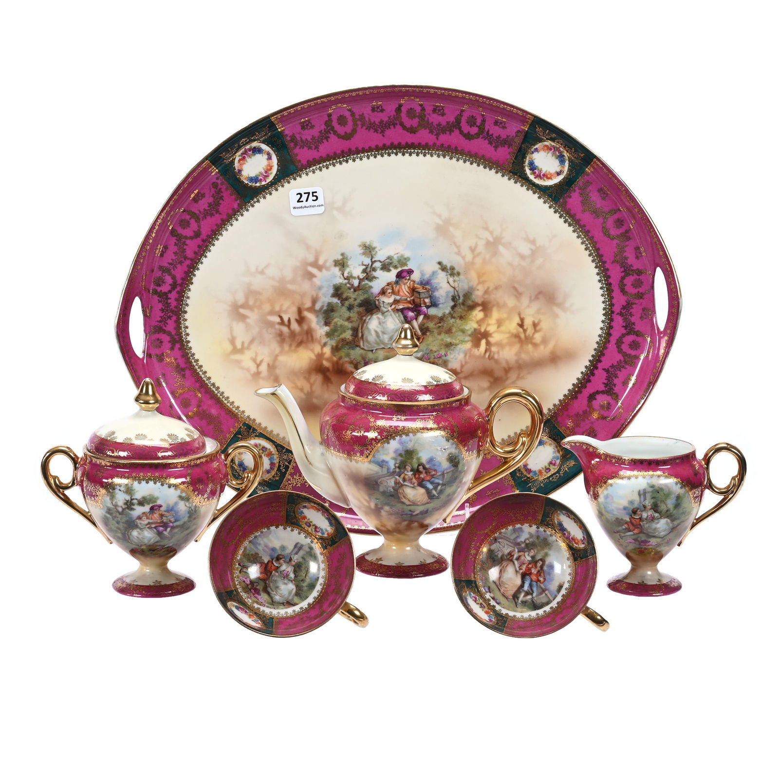 Tea Service Marked E. S. Prussia, Six Piece Set (1 of 3)