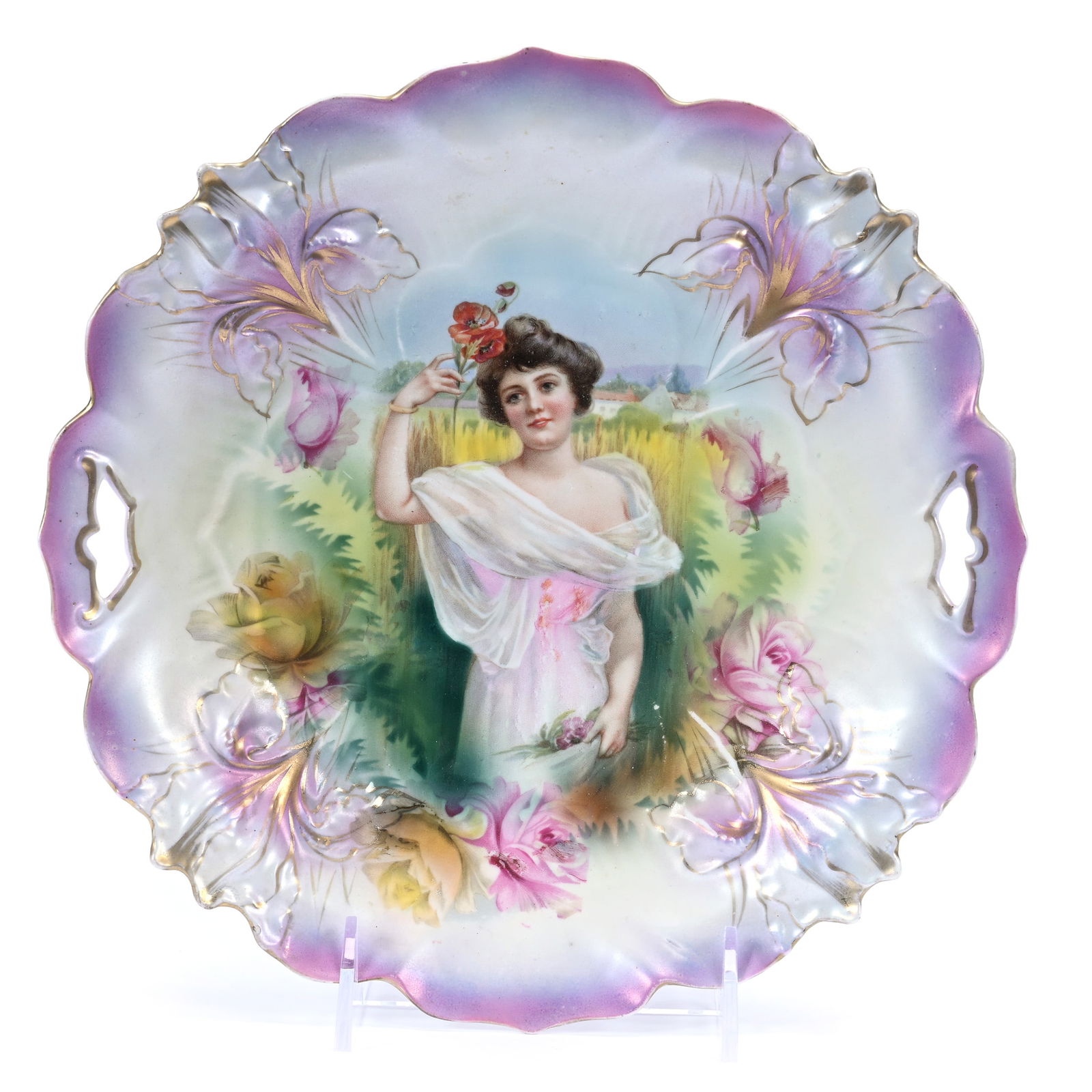 Cake Plate Marked R. S. Prussia, Summer Season Decor (1 of 2)