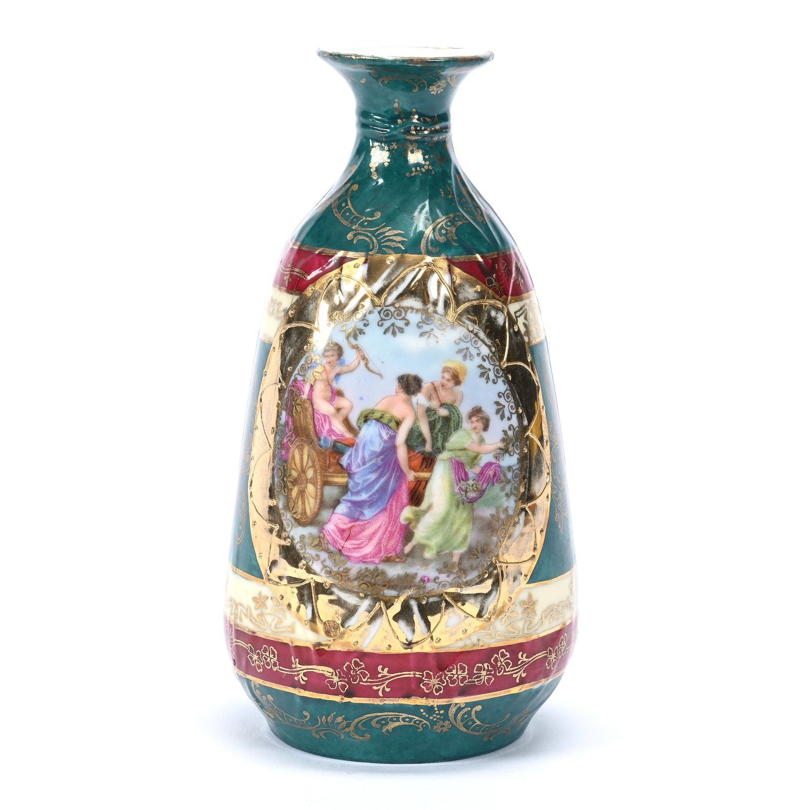 Vase Marked Prov Saxe, Classic Medallion Scene (1 of 3)