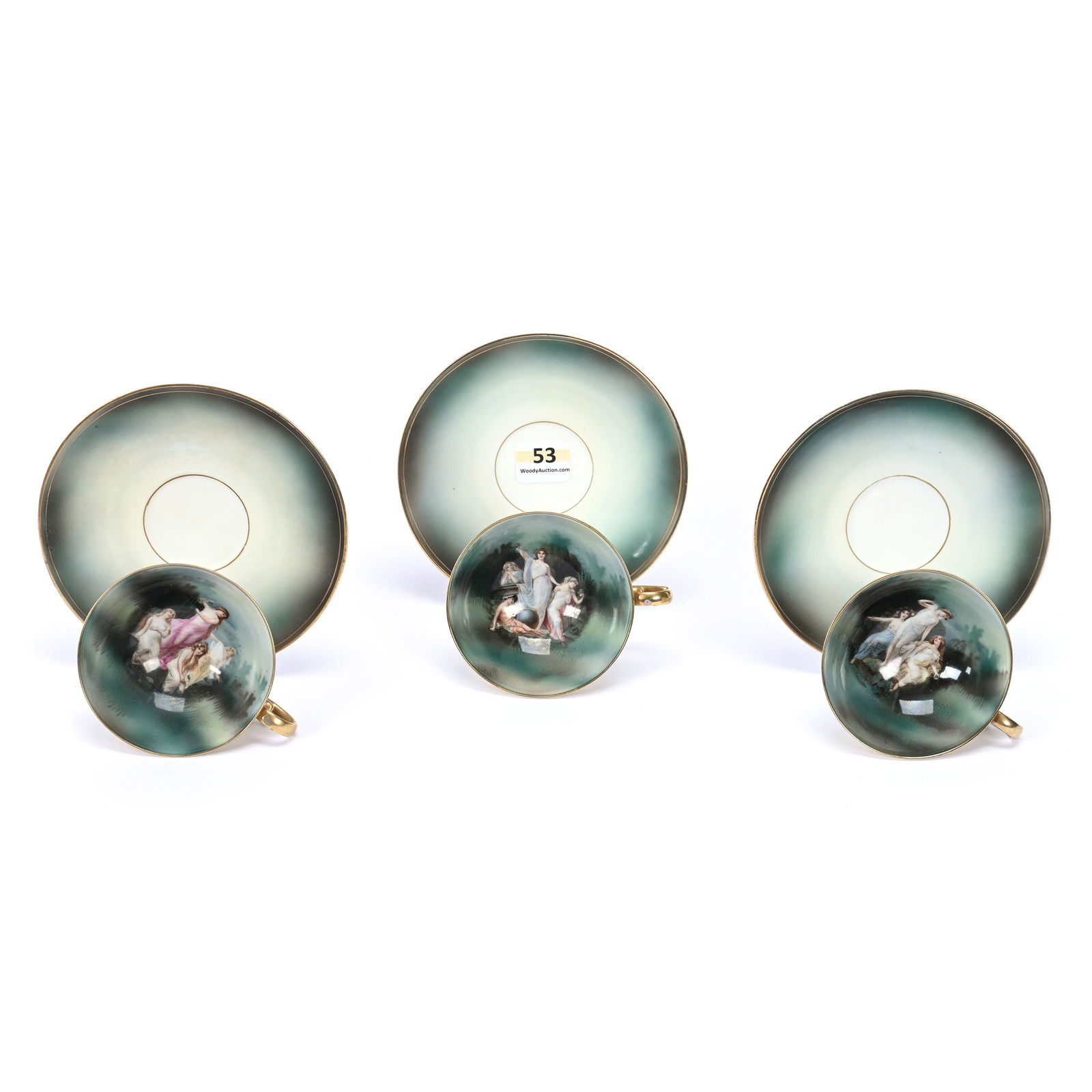 (3) Cups & Saucers Marked R. S. Suhl, Bathing Beauty (1 of 4)