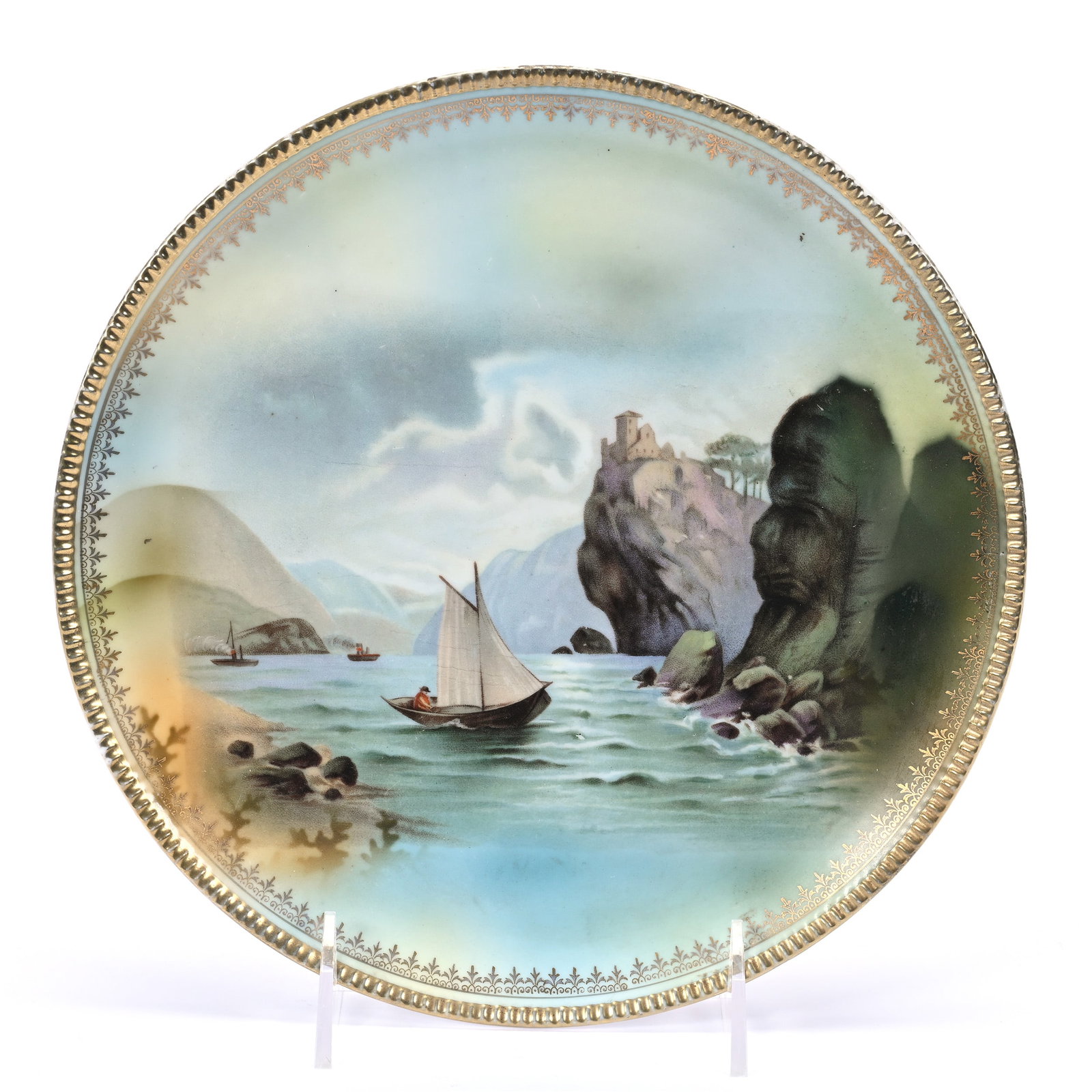 Round Plaque Marked R. S. Prussia, Scenic Decor (1 of 2)