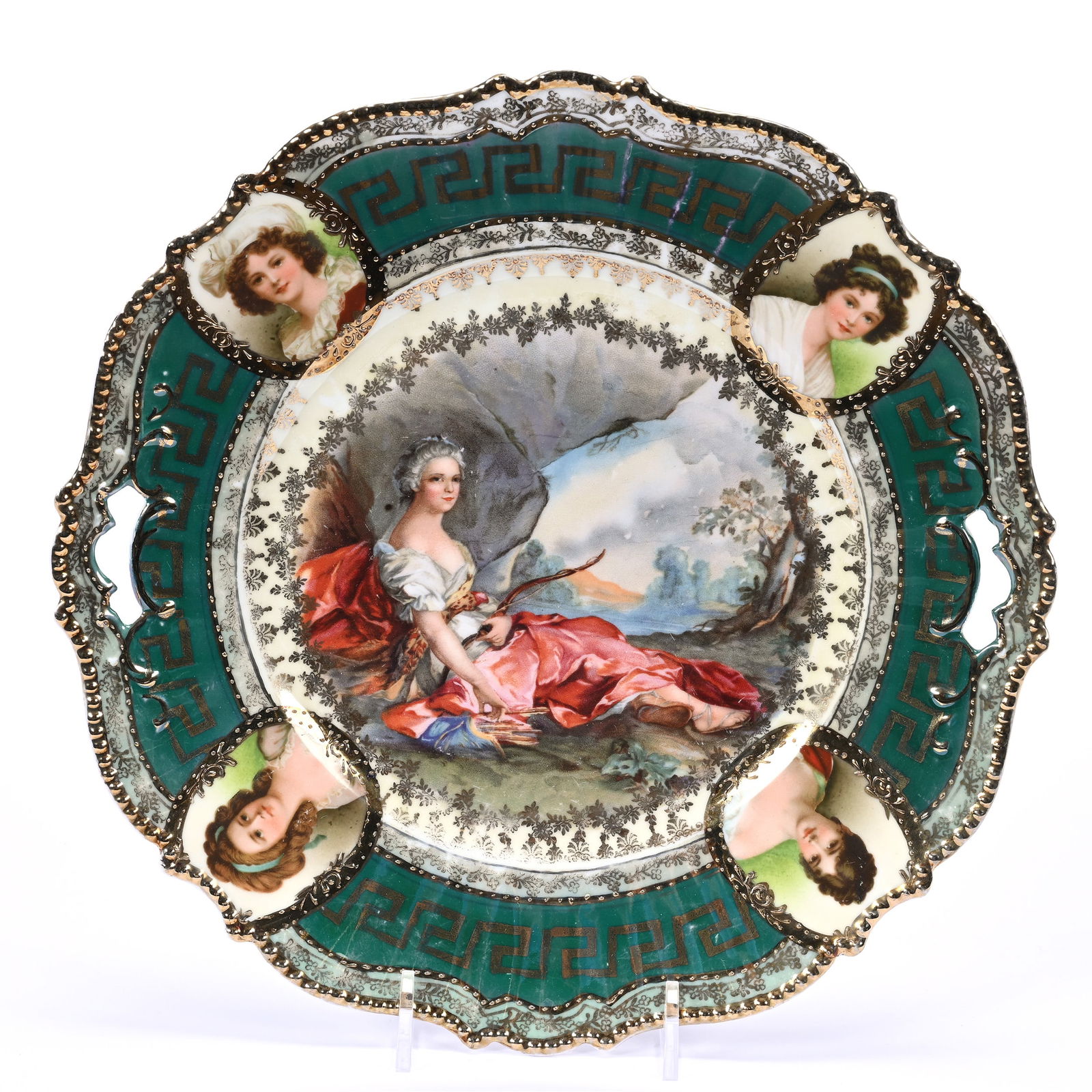 Cake Plate, Unmarked R. S. Prussia, Scenic (1 of 2)