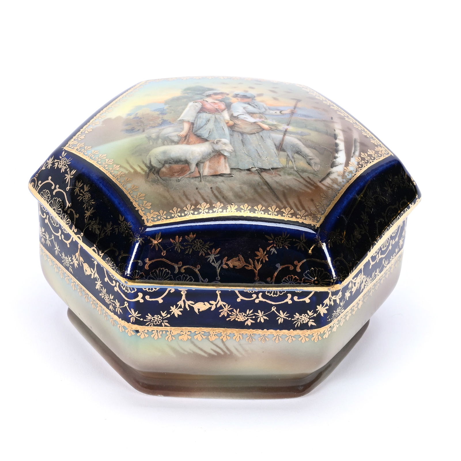 Covered Box Marked E. S., Scenic Decor (1 of 3)